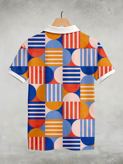 Colourful Abstract Printed Polo #PP101