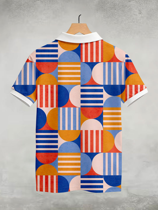 Colourful Abstract Printed Polo #PP101