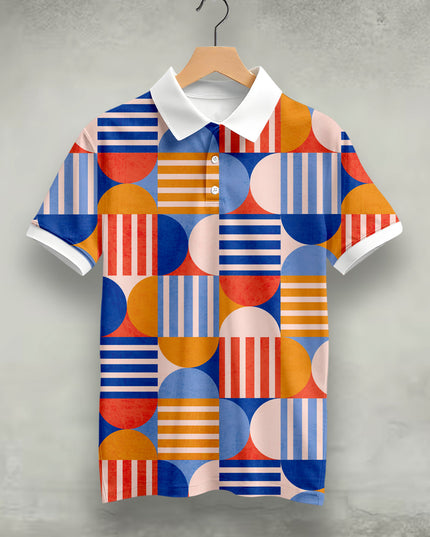 Colourful Abstract Printed Polo #PP101