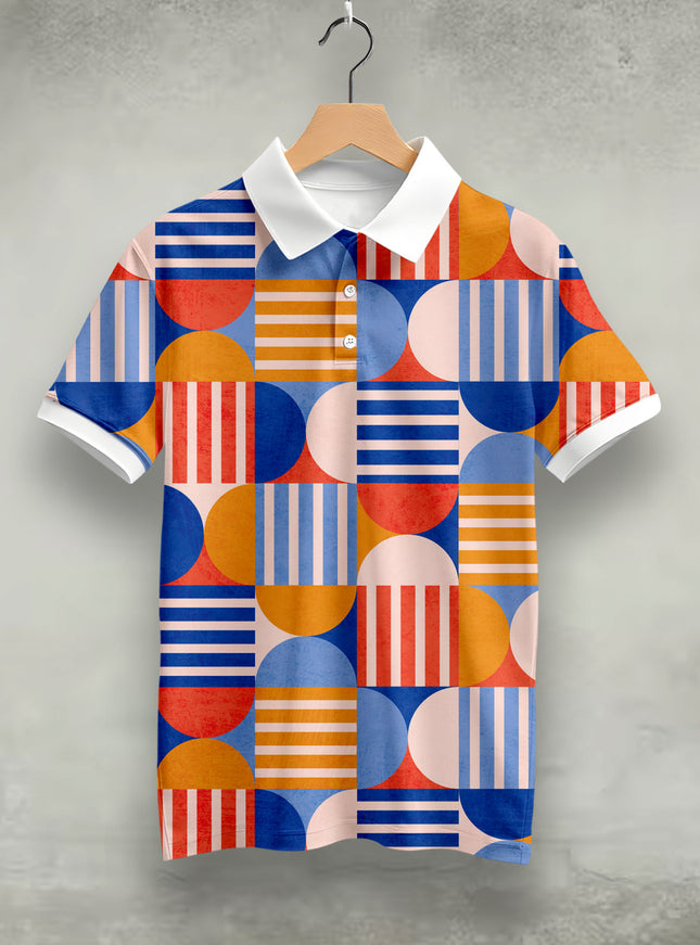Colourful Abstract Printed Polo #PP101