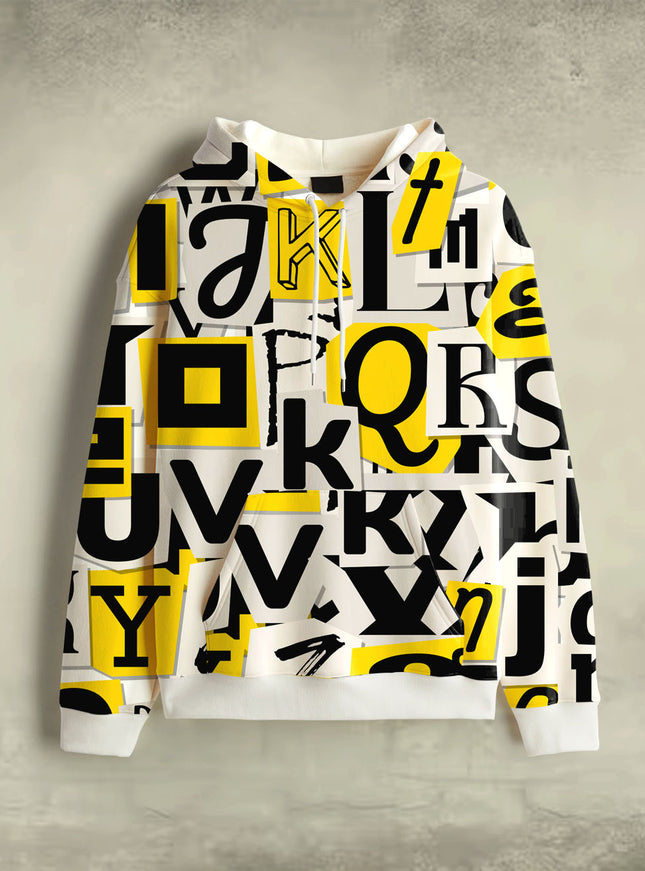 The Alphabet Printed Hoodie #124