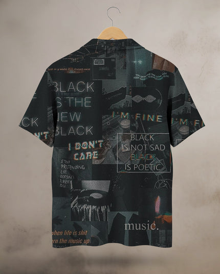 I Don't Care Black Printed Shirt