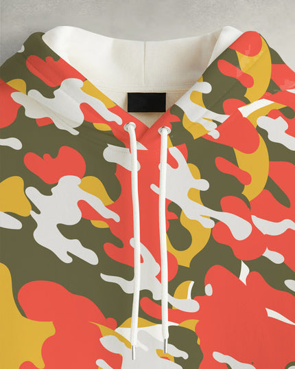 Orange Yellow Camouflage Printed Hoodie #126