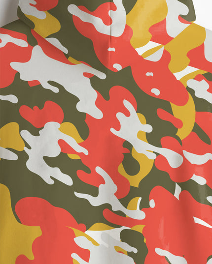 Orange Yellow Camouflage Printed Hoodie #126