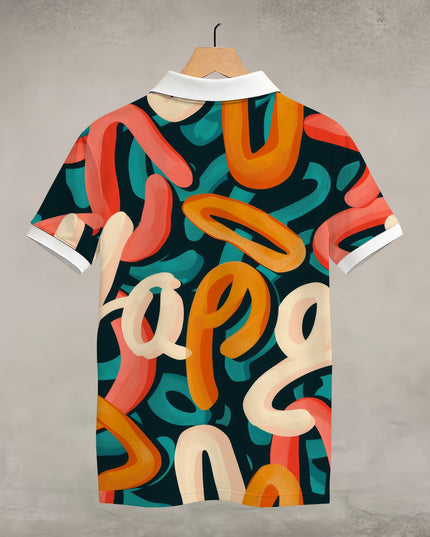 Colourful Typography Polo T-Shirt  #PP128