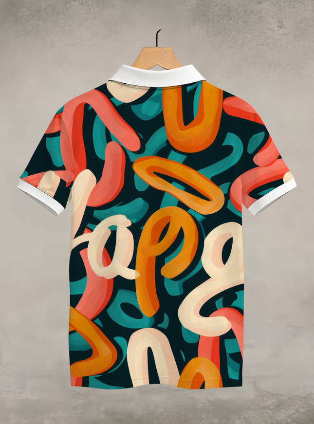 Colourful Typography Polo T-Shirt  #PP128
