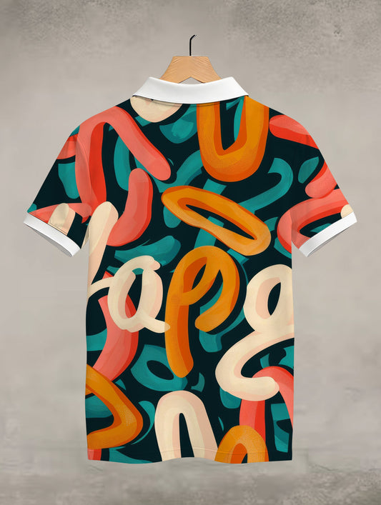 Colourful Typography Polo T-Shirt  #PP128