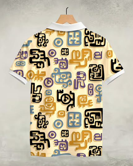 Abstract Doodle Polo T-Shirt  #PP129