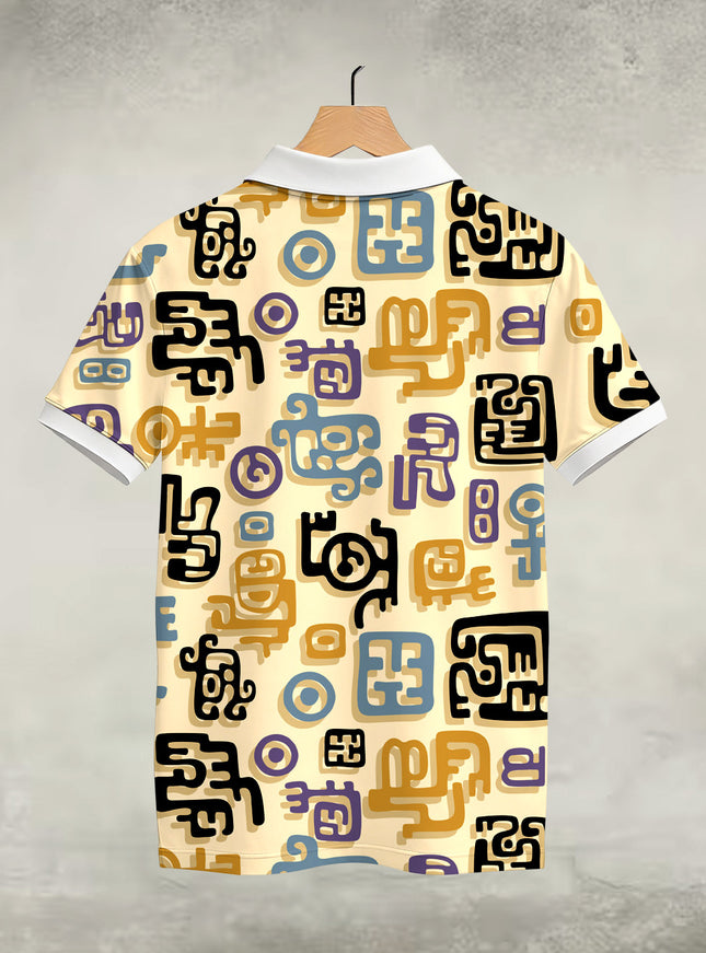 Abstract Doodle Polo T-Shirt  #PP129