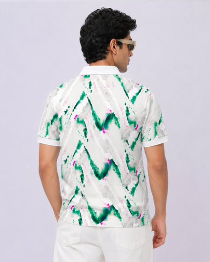 Watercolour Seamless Printed Polo #PP123