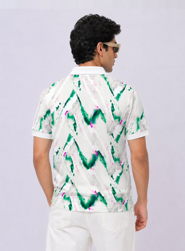 Watercolour Seamless Printed Polo #PP123