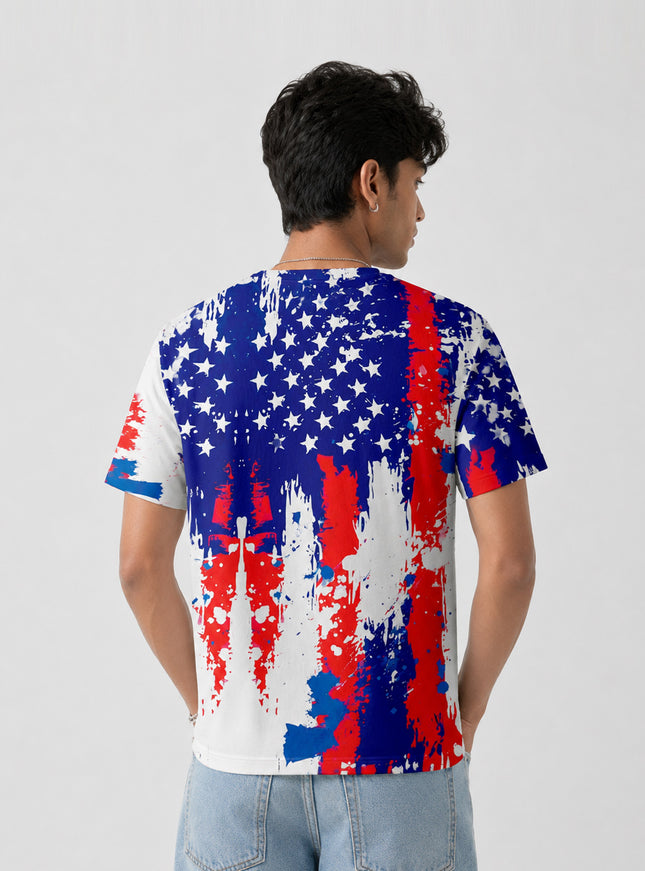 US Flag Print T-Shirt #PT165