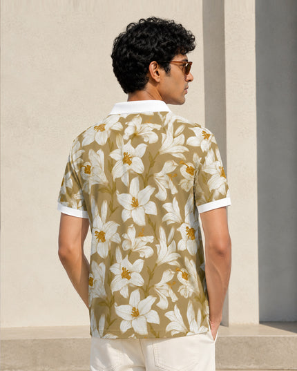 Lily Floral Printed Polo #PP109