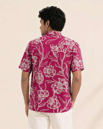 Hand-Drawn Bloom Print Shirt