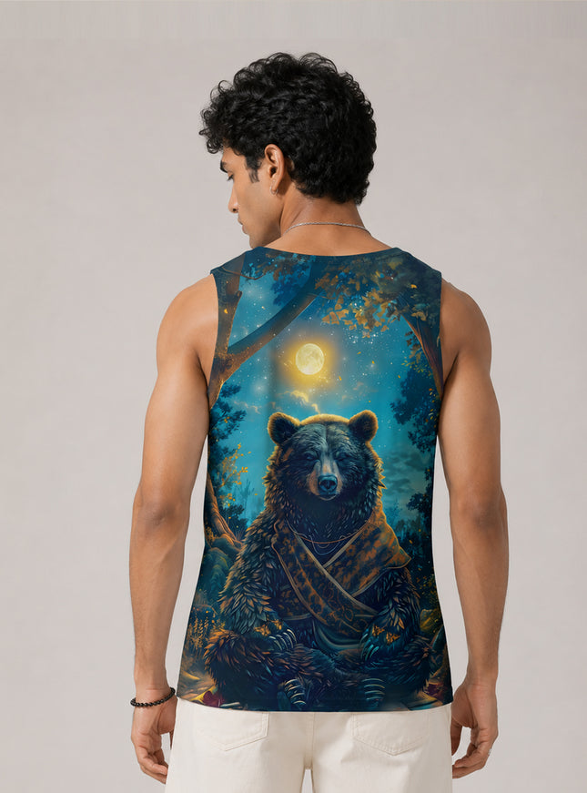 Bear Worshiping Printed Sando #129