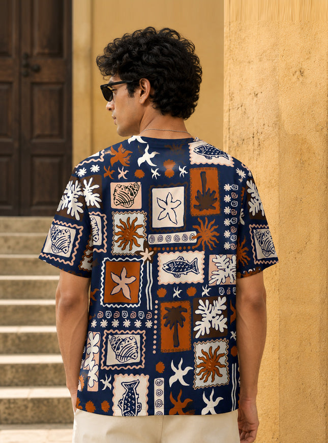 Oceanic Patchwork Printed T-Shirt #PT176