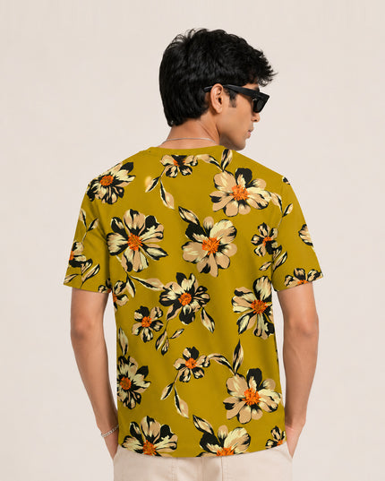 Floral Green Printed Tees #PT106