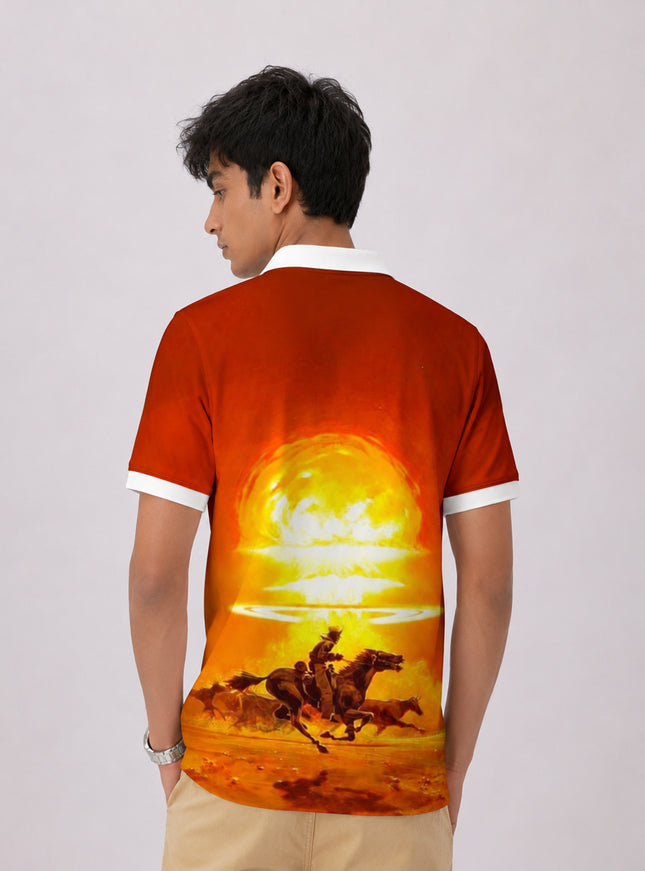 Horse Rider Printed Polo #PP113