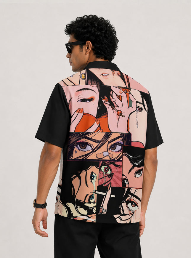Sad Girl Comic Print Shirt