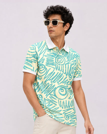 Line Doodle Polo T-Shirt  #PP126