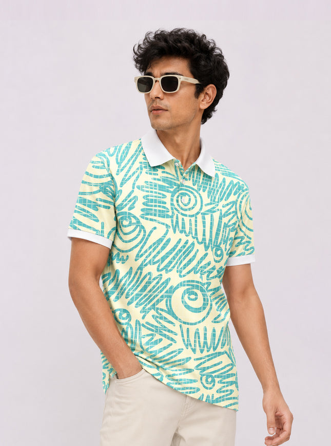 Line Doodle Polo T-Shirt  #PP126
