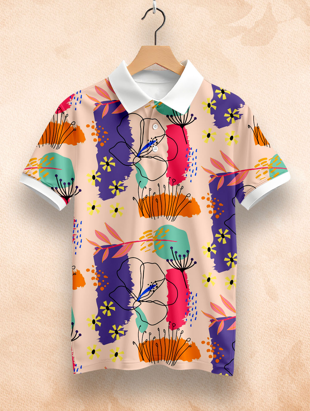 Men's Boho Printed Polo #PP122