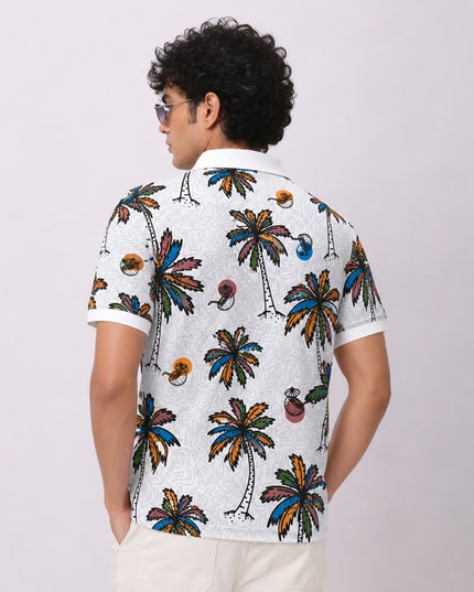 Palm Tree Printed Polo #PP119