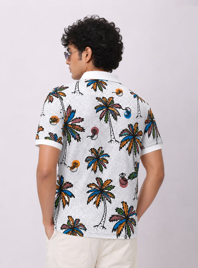 Palm Tree Printed Polo #PP119