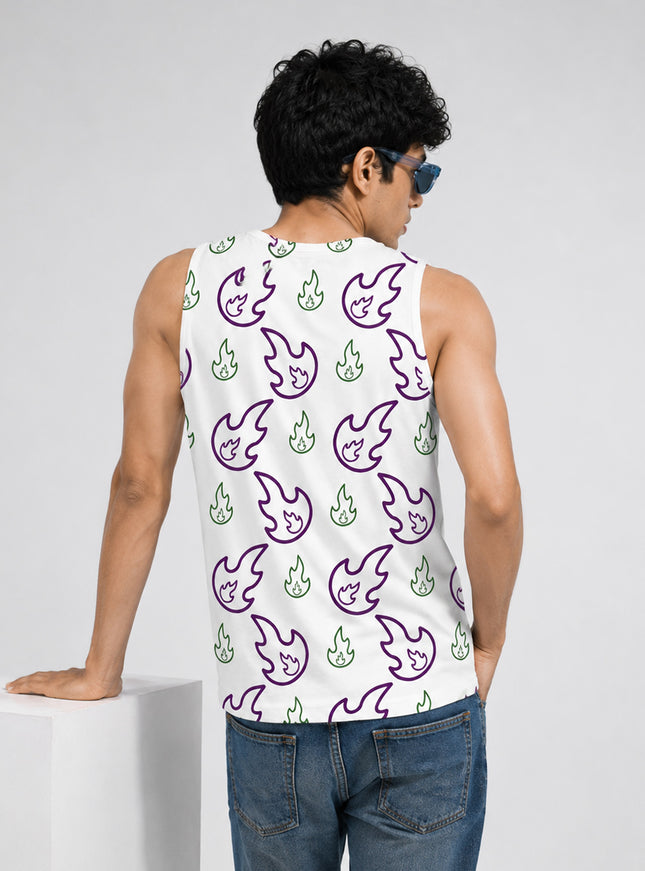 Men's Fire Print Sando #114