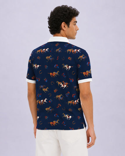 Horses Printed Polo #PP106