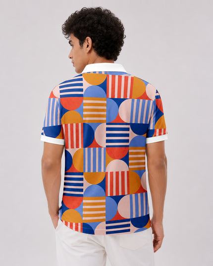 Colourful Abstract Printed Polo #PP101