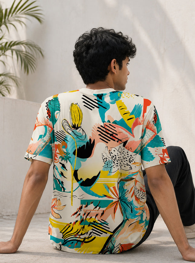Abstract Floral Printed T-Shirt #PT169
