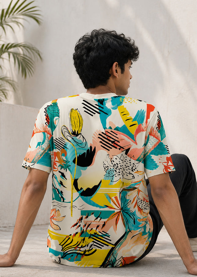 Abstract Floral Printed T-Shirt #PT169