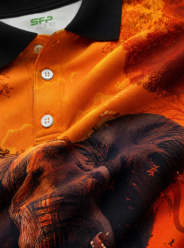 Elephant Printed Polo Tee  #PP150