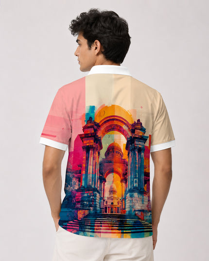 Structural Printed Polo Tee  #PP134