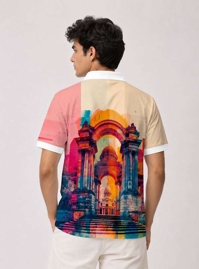 Structural Printed Polo Tee  #PP134
