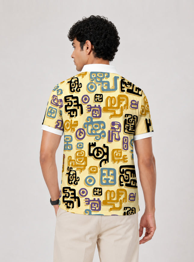 Abstract Doodle Polo T-Shirt  #PP129