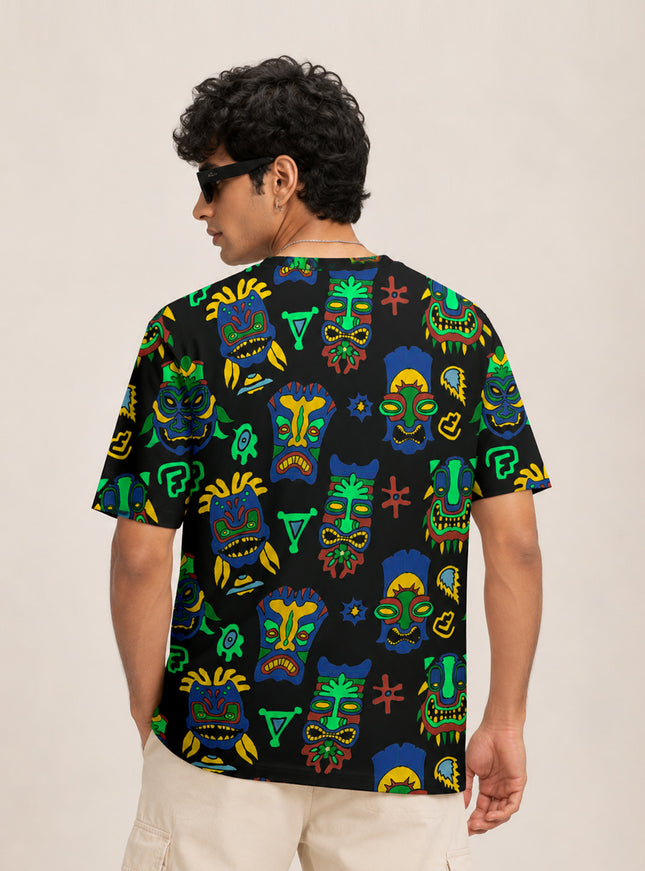 Tiki Mask Printed T-Shirt #PT173