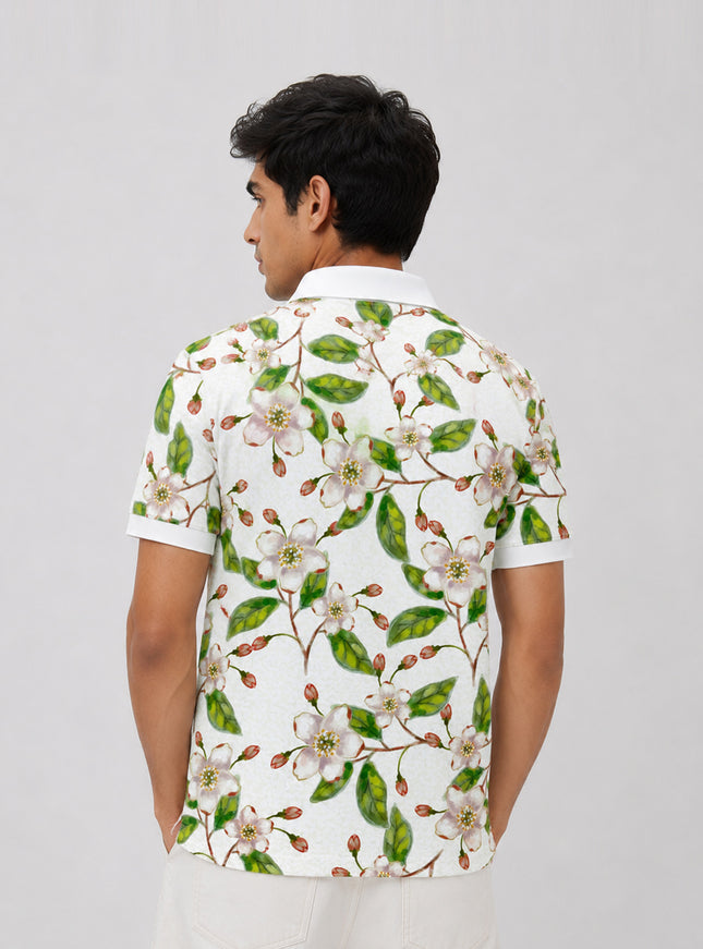 Green Leaf Printed Polo #PP120
