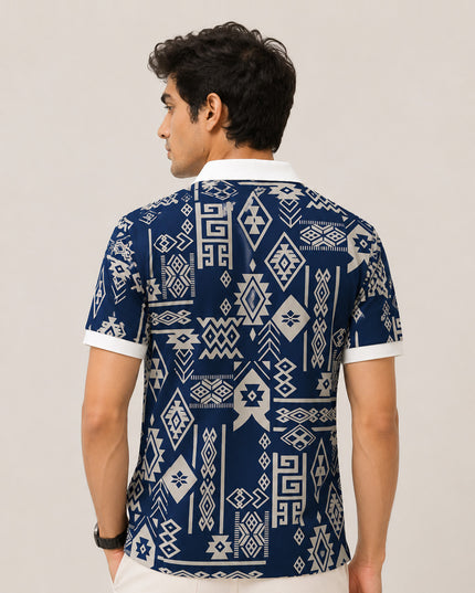 Ethnic Pattern Printed Polo #PP117