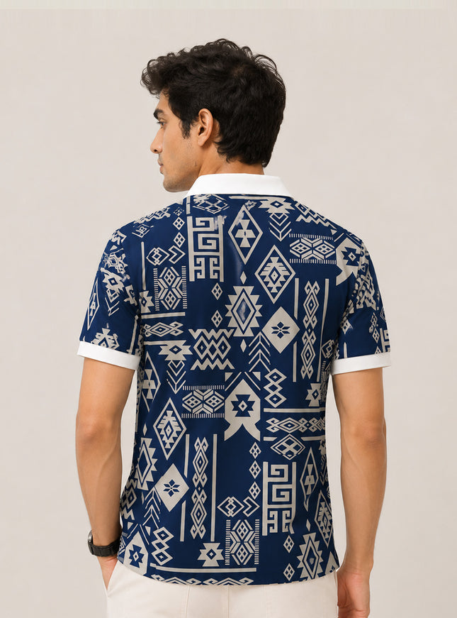 Ethnic Pattern Printed Polo #PP117