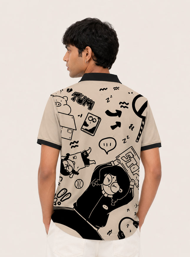 Gabriele Vitoria Printed Polo Tee  #PP148