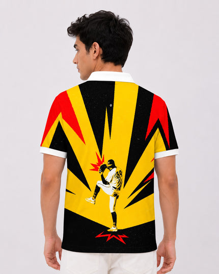 Baseball Printed Polo Tee #PP154