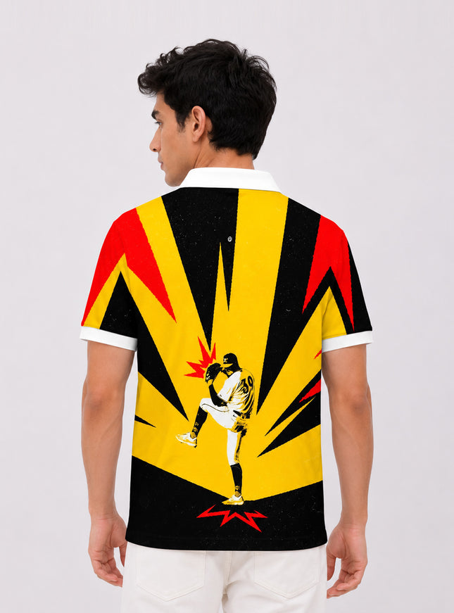 Baseball Printed Polo Tee #PP154