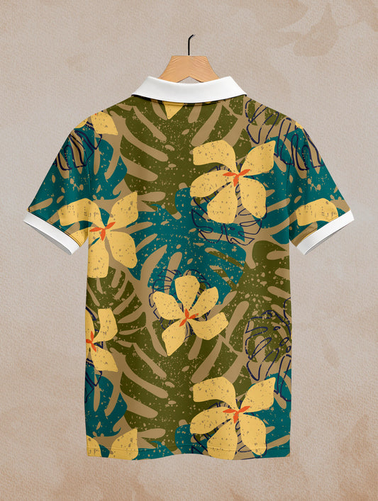 Fig Floral Printed Polo #PP121
