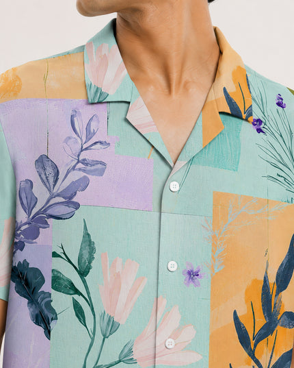 Artistic Floral Collage Printed Shirt