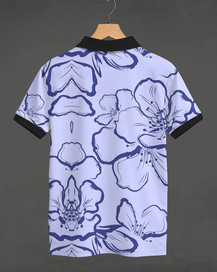 Big Floral Printed Polo Tee #PP153