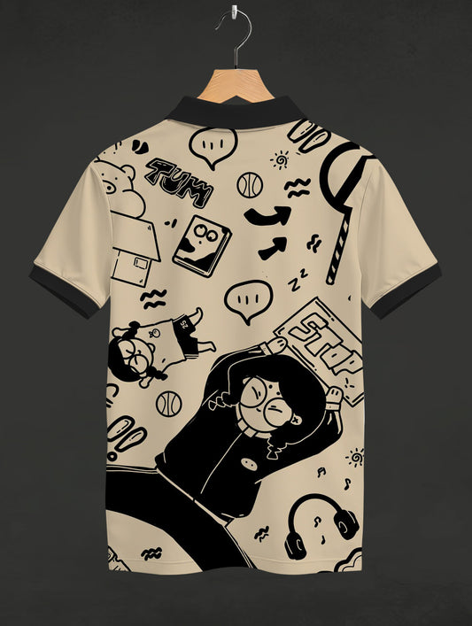 Gabriele Vitoria Printed Polo Tee  #PP148