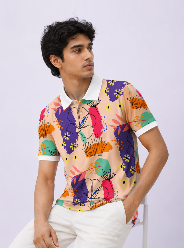 Men's Boho Printed Polo #PP122