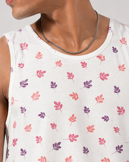 Small Leaf Printed Sando #108